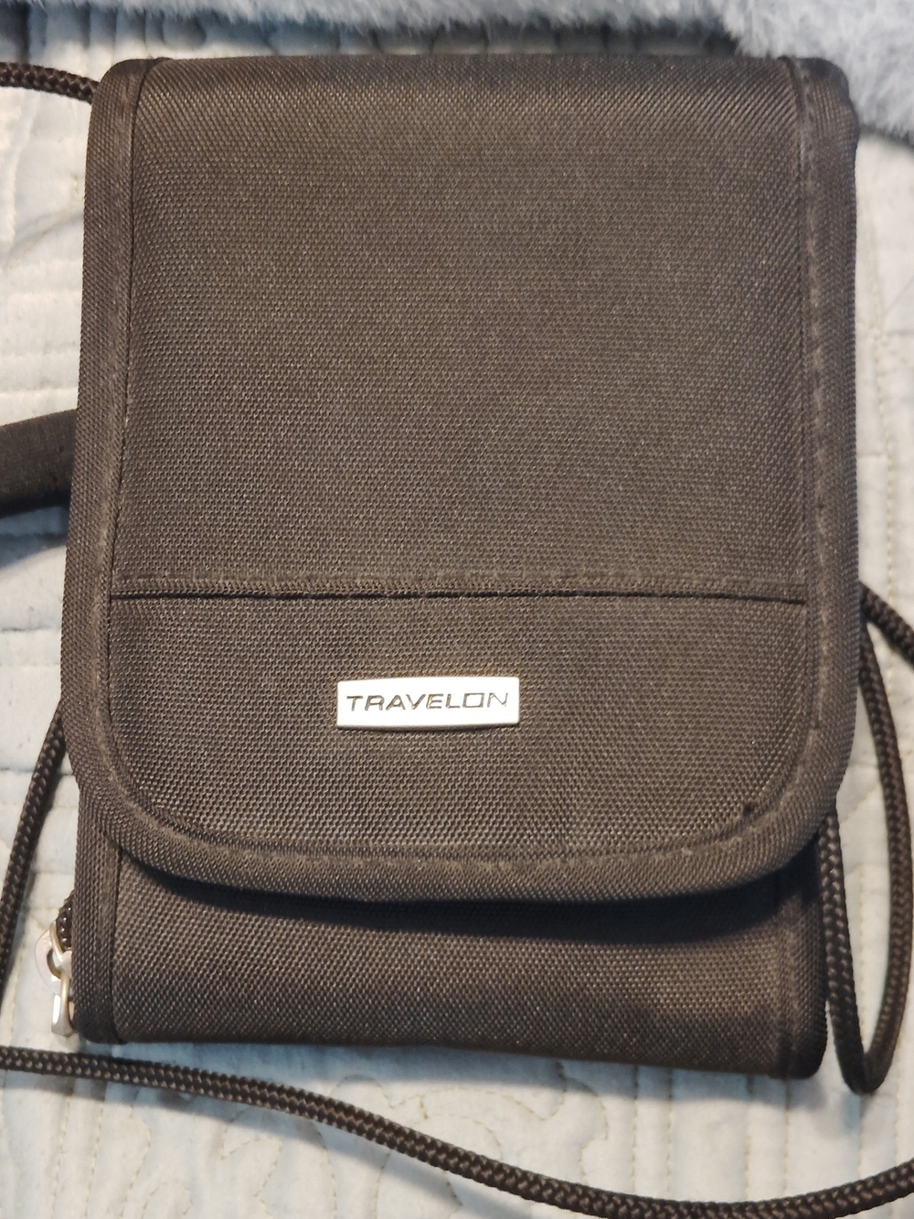 Travelon Black Compact Travel Neck Pouch with Front Pocket